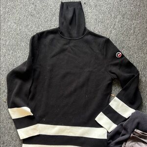 Fusalp Black and White Turtleneck Sweater